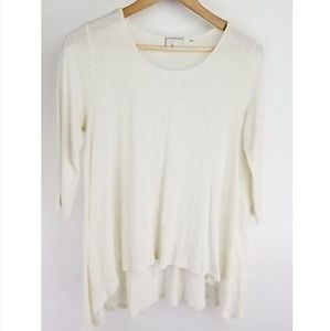 Anthropologie Postmark Shirt Beige Knit Size Small